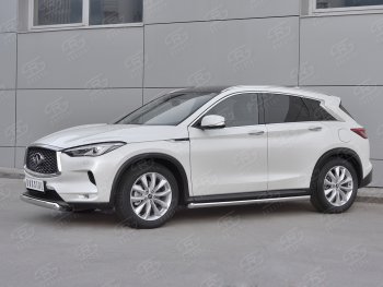 15 649 р. Защита переднего бампера (Ø75х42 дуга, нержавейка) Russtal INFINITI Qx50 J55 (2017-2022)  с доставкой в г. Омск. Увеличить фотографию 3