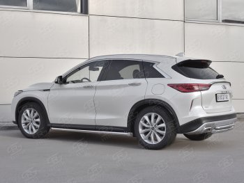 17 649 р. Защита заднего бампера (2 трубы Ø63 и 42 мм , нержавейка) SLITKOFF  INFINITI Qx50  J55 (2017-2022)  с доставкой в г. Омск. Увеличить фотографию 2