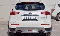 Защита заднего бампера (Ø63 мм уголки, нержавейка) Russtal INFINITI (Инфинити) Qx50 (КуХ50)  J50 (2015-2018) J50 рестайлинг