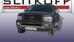 Одинарная защита переднего бампера диаметром 76 мм Slitkoff INFINITI (Инфинити) QX56 (КуХ)  JA60 (2004-2010) JA60 дорестайлинг, рестайлинг