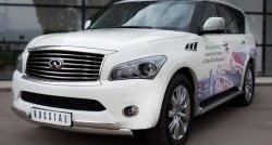 26 399 р. Защита переднего бампера (2 трубыØ76х42 мм, нержавейка) Russtal  INFINITI QX56  Z62 (2010-2013)  с доставкой в г. Омск. Увеличить фотографию 4