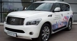 17 299 р. Защита переднего бампера (Ø75х42 мм, нержавейка) Russtal  INFINITI QX56  Z62 (2010-2013)  с доставкой в г. Омск. Увеличить фотографию 4