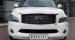 17 299 р. Защита переднего бампера (Ø75х42 мм, нержавейка) Russtal INFINITI QX56 Z62 (2010-2013)  с доставкой в г. Омск. Увеличить фотографию 1