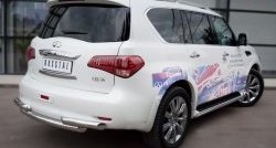 18 699 р. Защита заднего бампера (Ø76 мм, нержавейка) Russtal  INFINITI QX56  Z62 (2010-2013)  с доставкой в г. Омск. Увеличить фотографию 4