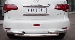 18 699 р. Защита заднего бампера (Ø76 мм, нержавейка) Russtal INFINITI QX56 Z62 (2010-2013)  с доставкой в г. Омск. Увеличить фотографию 1