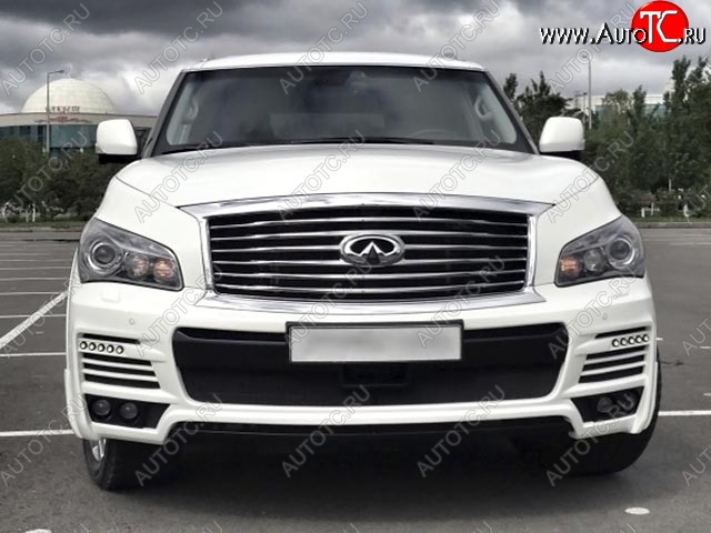 42 299 р. Передний бампер MzSpeed  INFINITI QX56  Z62 (2010-2013) (Неокрашенный)  с доставкой в г. Омск