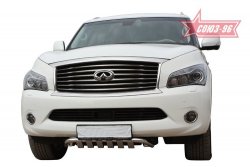 17 909 р. Защита переднего бампера Souz-96 (d76)  INFINITI QX56  Z62 (2010-2013)  с доставкой в г. Омск. Увеличить фотографию 2