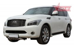 17 909 р. Защита переднего бампера Souz-96 (d76)  INFINITI QX56  Z62 (2010-2013)  с доставкой в г. Омск. Увеличить фотографию 1