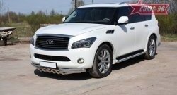 30 329 р. Защита переднего бампера двойная Souz-96 (d76/60)  INFINITI QX56  Z62 (2010-2013)  с доставкой в г. Омск. Увеличить фотографию 2