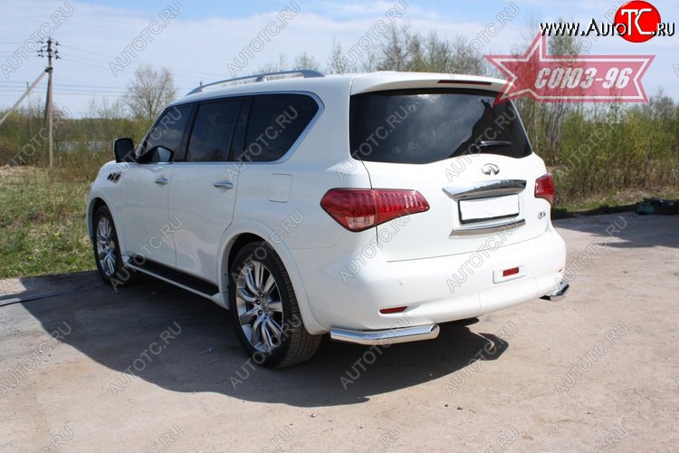 12 716 р. Защита заднего бампера Souz-96 (d60)  INFINITI QX56  Z62 (2010-2013)  с доставкой в г. Омск