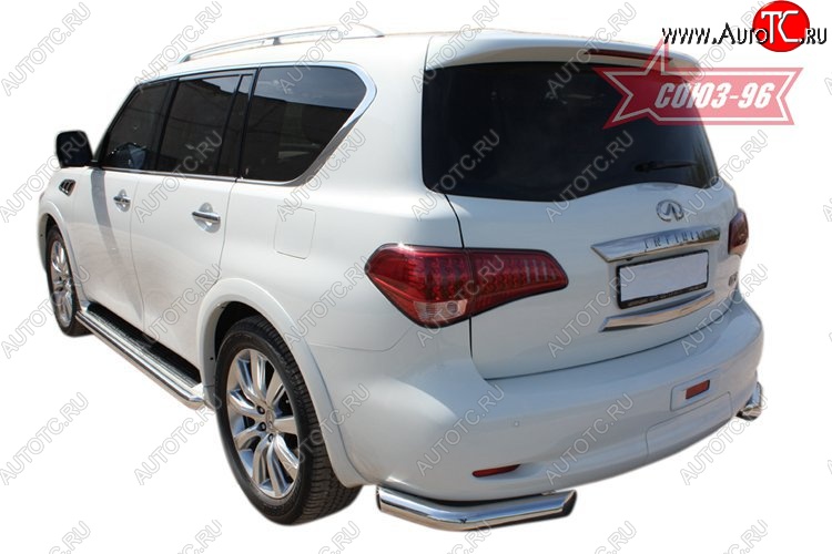 15 929 р. Защита заднего бампера Souz-96 (d76) INFINITI QX56 Z62 (2010-2013)  с доставкой в г. Омск