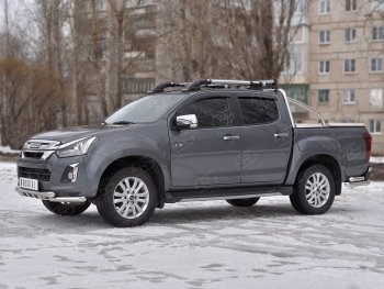 19 699 р. Защита переднего бампера (Ø 63 мм с клыками, нержавейка) SLITKOFF  Isuzu D-Max  RT85,TFR DoubleCab (2015-2021) рестайлинг  с доставкой в г. Омск. Увеличить фотографию 2