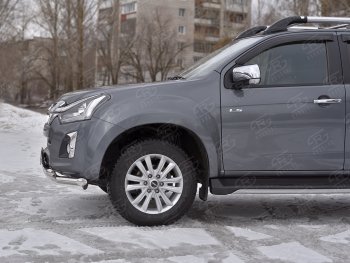 19 699 р. Защита переднего бампера (Ø 63 мм с клыками, нержавейка) SLITKOFF  Isuzu D-Max  RT85,TFR DoubleCab (2015-2021) рестайлинг  с доставкой в г. Омск. Увеличить фотографию 3