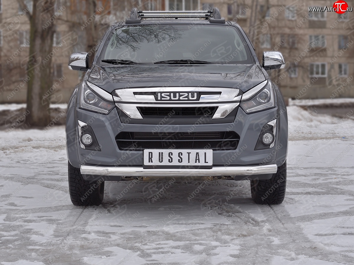 13 599 р. Защита переднего бампера (Ø 76 мм, нержавейка) SLITKOFF  Isuzu D-Max  RT85,TFR DoubleCab (2015-2021) рестайлинг  с доставкой в г. Омск