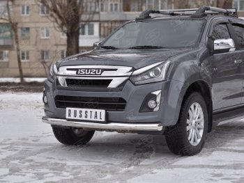 13 599 р. Защита переднего бампера (Ø 76 мм, нержавейка) SLITKOFF  Isuzu D-Max  RT85,TFR DoubleCab (2015-2021) рестайлинг  с доставкой в г. Омск. Увеличить фотографию 2