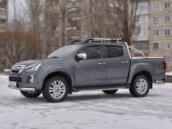 13 599 р. Защита переднего бампера (Ø 76 мм, нержавейка) SLITKOFF  Isuzu D-Max  RT85,TFR DoubleCab (2015-2021) рестайлинг  с доставкой в г. Омск. Увеличить фотографию 3