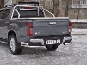 15 949 р. Защита заднего бампера (2 трубы Ø63 мм, нержавейка)  Isuzu D-Max  RT85,TFR DoubleCab (2015-2021) рестайлинг  с доставкой в г. Омск. Увеличить фотографию 2