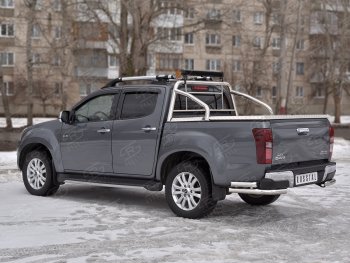 15 949 р. Защита заднего бампера (2 трубы Ø63 мм, нержавейка)  Isuzu D-Max  RT85,TFR DoubleCab (2015-2021) рестайлинг  с доставкой в г. Омск. Увеличить фотографию 3