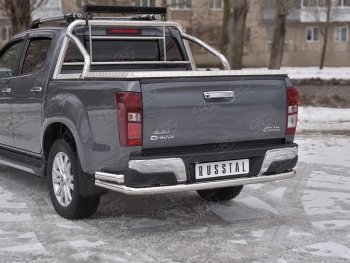 16 999 р. Защита заднего бампера (Ø63/63 мм, нержавейка) SLITKOFF Isuzu D-Max RT85,TFR DoubleCab рестайлинг (2015-2021)  с доставкой в г. Омск. Увеличить фотографию 2