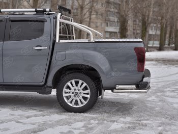 16 999 р. Защита заднего бампера (Ø63/63 мм, нержавейка) SLITKOFF Isuzu D-Max RT85,TFR DoubleCab рестайлинг (2015-2021)  с доставкой в г. Омск. Увеличить фотографию 3