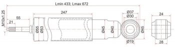 2 379 р. Газовый упор капота SAT  Isuzu Elf (NPR75) (1993-2004), Toyota Land Cruiser  J70 (1984-2004)  с доставкой в г. Омск. Увеличить фотографию 1