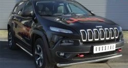 8 649 р. Одинарная защита переднего бампера (Trailhawk 63 мм) Russtal  Jeep Cherokee  KL (2014-2017) дорестайлинг  с доставкой в г. Омск. Увеличить фотографию 2