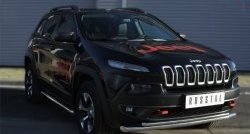 17 849 р. Защита порогов из круглой (Trailhawk, нержавейка 63 мм) SLITKOFF  Jeep Cherokee  KL (2014-2017) дорестайлинг  с доставкой в г. Омск. Увеличить фотографию 4