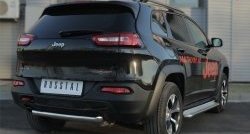 8 349 р. Защита заднего бампера (Trailhawk, 63 мм, нержавейка) Russtal  Jeep Cherokee  KL (2014-2017) дорестайлинг  с доставкой в г. Омск. Увеличить фотографию 2