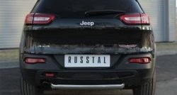 8 349 р. Защита заднего бампера (Trailhawk, 63 мм, нержавейка) Russtal  Jeep Cherokee  KL (2014-2017) дорестайлинг  с доставкой в г. Омск. Увеличить фотографию 1