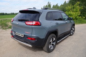 19 299 р. Защита заднего бампера (Trailhawk овальная 75х42 мм) ТСС  Jeep Cherokee  KL (2014-2017) дорестайлинг  с доставкой в г. Омск. Увеличить фотографию 1