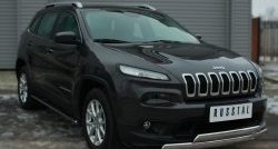 24 749 р. Защита переднего бампера (2 трубыØ75х42 мм, нержавейка) Russtal Jeep Cherokee KL дорестайлинг (2014-2017)  с доставкой в г. Омск. Увеличить фотографию 4