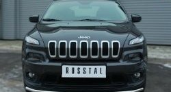 12 799 р. Одинарная защита переднего бампера из трубы диаметром 42 мм SLITKOFF  Jeep Cherokee  KL (2014-2017) дорестайлинг  с доставкой в г. Омск. Увеличить фотографию 2