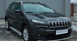 12 799 р. Одинарная защита переднего бампера из трубы диаметром 42 мм SLITKOFF  Jeep Cherokee  KL (2014-2017) дорестайлинг  с доставкой в г. Омск. Увеличить фотографию 3