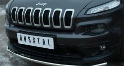 12 799 р. Одинарная защита переднего бампера из трубы диаметром 42 мм SLITKOFF  Jeep Cherokee  KL (2014-2017) дорестайлинг  с доставкой в г. Омск. Увеличить фотографию 4