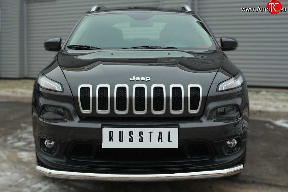 13 999 р. Одинарная защита переднего бампера диаметром 63 мм SLITKOFF  Jeep Cherokee  KL (2014-2017) дорестайлинг  с доставкой в г. Омск