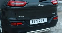 14 299 р. Защита заднего бампера (Ø63 и 42 мм, нержавейка) SLITKOFF Jeep Cherokee KL дорестайлинг (2014-2017)  с доставкой в г. Омск. Увеличить фотографию 2