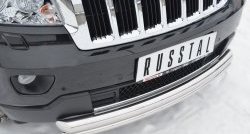 17 999 р. Защита переднего бампера (2 трубыØ76 и 42 мм, нержавейка) Russtal  Jeep Grand Cherokee  WK2 (2010-2013) дорестайлинг  с доставкой в г. Омск. Увеличить фотографию 2