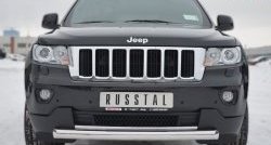 14 999 р. Одинарная защита переднего бампера диаметром 76 мм Russtal  Jeep Grand Cherokee  WK2 (2010-2013) дорестайлинг  с доставкой в г. Омск. Увеличить фотографию 1