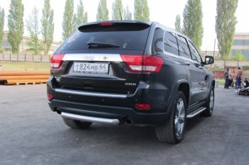 5 999 р. Защита заднего бампера из трубы d76 Slitkoff (короткая)  Jeep Grand Cherokee  WK2 (2010-2013) дорестайлинг (Цвет: серебристый)  с доставкой в г. Омск. Увеличить фотографию 4