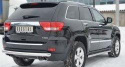 8 549 р. Одинарная защита заднего бампера из трубы диаметром 76 мм SLITKOFF  Jeep Grand Cherokee  WK2 (2010-2013) дорестайлинг  с доставкой в г. Омск. Увеличить фотографию 3