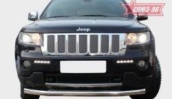 16 739 р. Защита переднего бампера одинарная Souz-96 (d76) Jeep Grand Cherokee WK2 дорестайлинг (2010-2013)  с доставкой в г. Омск. Увеличить фотографию 2