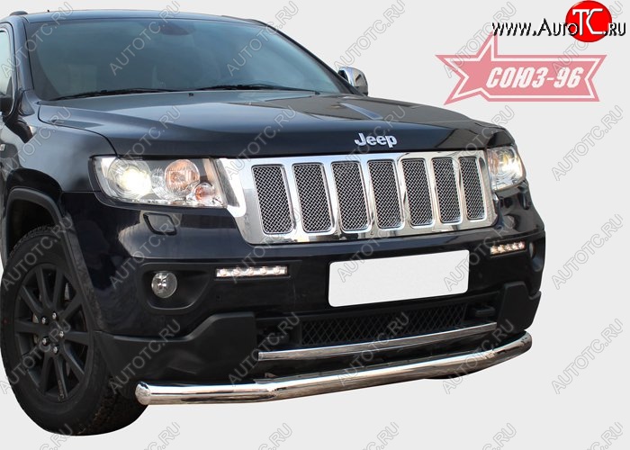 16 739 р. Защита переднего бампера одинарная Souz-96 (d76) Jeep Grand Cherokee WK2 дорестайлинг (2010-2013)  с доставкой в г. Омск