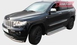 Защита порогов с листом Souz-96 (d60). Jeep Grand Cherokee WK2 дорестайлинг (2010-2013)