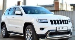 15 799 р. Защита порогов из круглой трубы диаметром 63 мм Russtal Jeep Grand Cherokee WK2 дорестайлинг (2010-2013) (Защита порогов с со скосами на торцах (вариант 1))  с доставкой в г. Омск. Увеличить фотографию 4