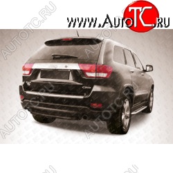 4 999 р. Защита заднего бампера из трубы d57 Slitkoff (короткая)  Jeep Grand Cherokee  WK2 (2010-2013) дорестайлинг (Цвет: серебристый)  с доставкой в г. Омск