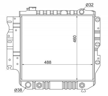 Радиатор двигателя SAT (пластинчатый, 2.5/4.0, МКПП/АКПП) Jeep Wrangler TJ (1996-2007)