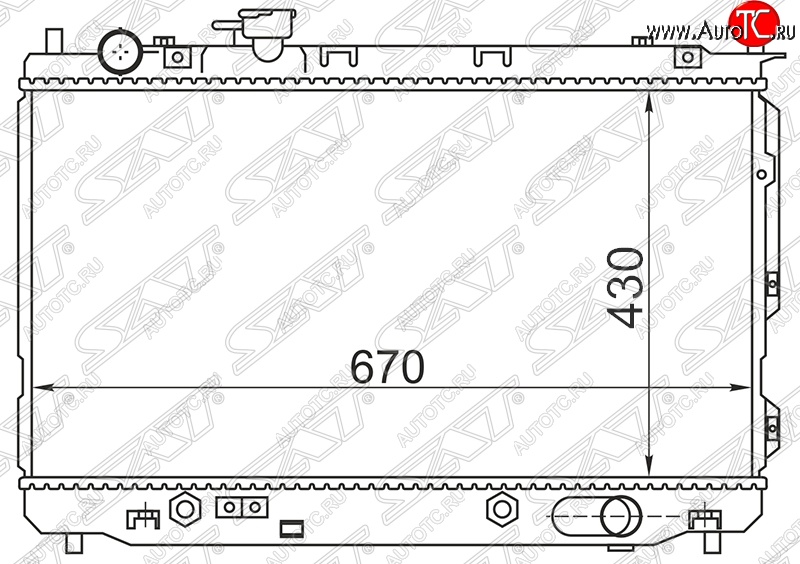 8 349 р. Радиатор двигателя SAT (пластинчатый, 1.6/1.8, МКПП/АКПП) KIA Carens FC, RS дорестайлинг (1999-2002)  с доставкой в г. Омск