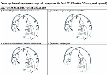 4 599 р. Правый подкрылок передний TOTEM (с шумоизоляцией) KIA Ceed 3 CD универсал (2018-2024)  с доставкой в г. Омск. Увеличить фотографию 2