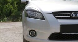 999 р. Реснички на фары RA  KIA Ceed  1 ED (2006-2010) дорестайлинг универсал, дорестайлинг, хэтчбэк 5 дв. (Поверхность глянец (под окраску), Неокрашенные)  с доставкой в г. Омск. Увеличить фотографию 2