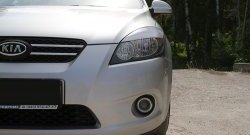 999 р. Реснички на фары RA  KIA Ceed  1 ED (2006-2010) дорестайлинг универсал, дорестайлинг, хэтчбэк 5 дв. (Поверхность глянец (под окраску), Неокрашенные)  с доставкой в г. Омск. Увеличить фотографию 3